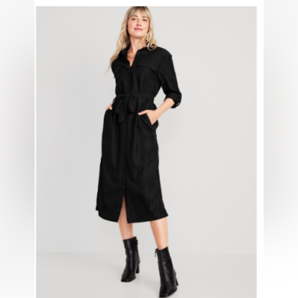 BRAND NEW Waist-Defined Utility Midi Dress